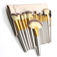 Free Sample 24 Pcs Round Holder Facial Beauty Cleaning Makeup Brush Set Makeup Eyeliner Brush Makeup Brushes