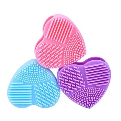 Silicone Fashion Heart Shape Egg Facial Cleaning Brush Makeup Washing Brush Cleaning Brush