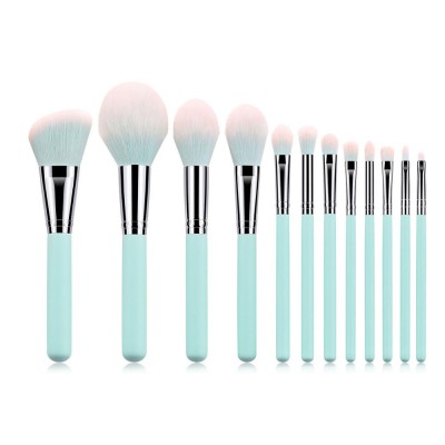 private label makeup brushes 12 pcs Per Set Makeup Beauty Tools Kits Light Blue Makeup Beauty Tools