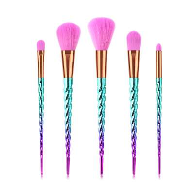 5pcs Unicorn Brushes Set Mermaid Diamond Colorful Foundation Blending Power Makeup Brush Cosmetic Beauty Tool