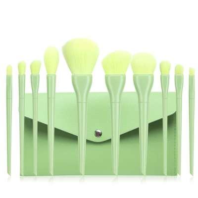 10pcs Premium Candy Color Makeup Brush Set Powder Foundation Eyeshadow Blushes Blending Brush Beauty Make Up Brush Cosmetic Kits